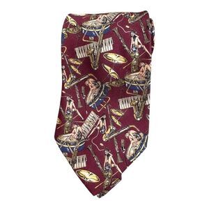 XMI All Silk Handmade In USA Men Music Blues Jazz Saxophone Keyboard Necktie Tie
